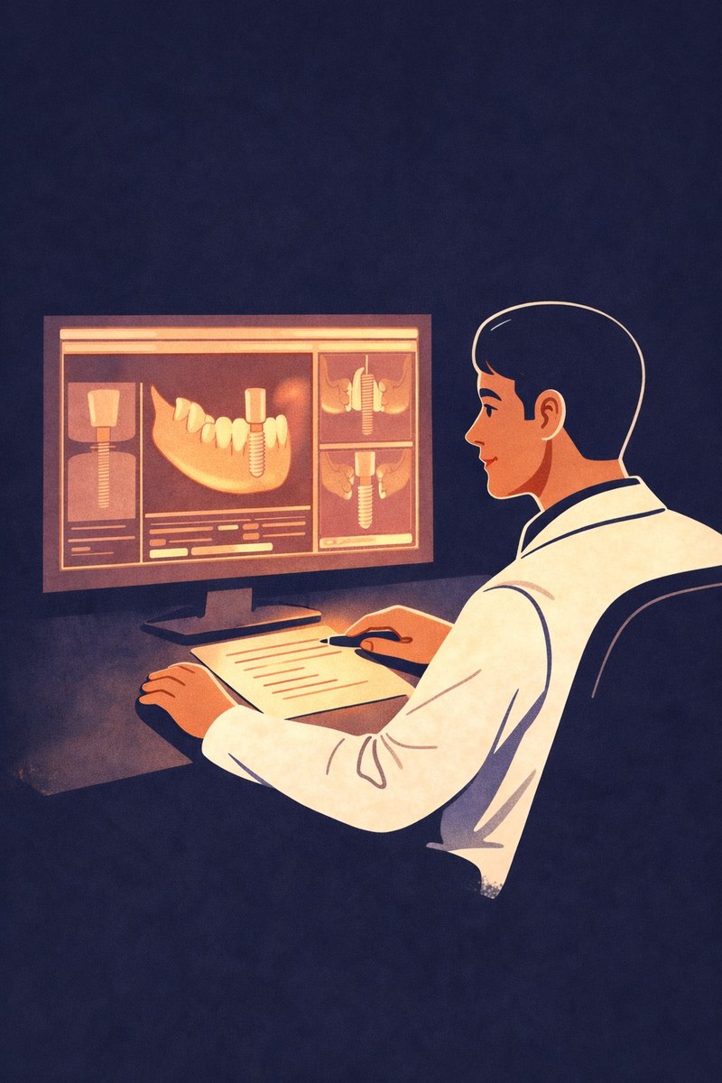 Le dentiste planifie l'intervention sur le logiciel 3D